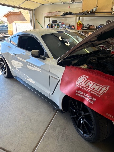 Auto glass service on white sports car